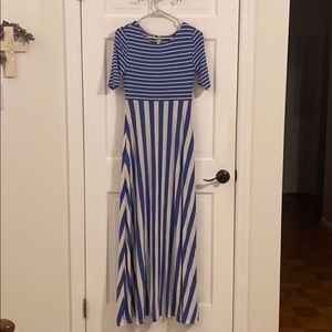 NWT Matilda Jane Blue & White Striped Maxi Dress